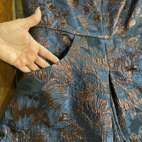 Kay Unger Navy/Bronze Wide-leg Faustine Jumpsuit - Picture 8 of 11